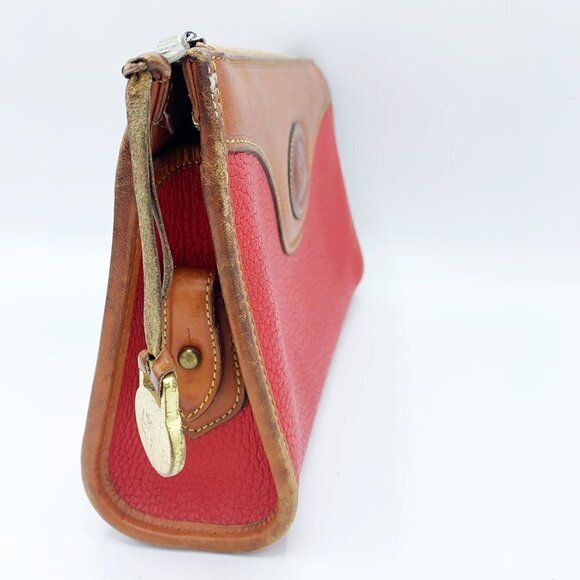 VINTAGE DOONEY & BOURKE RED BROWN PEBBLED LEATHER CROSSBODY PURSE! - Picture 4 of 8